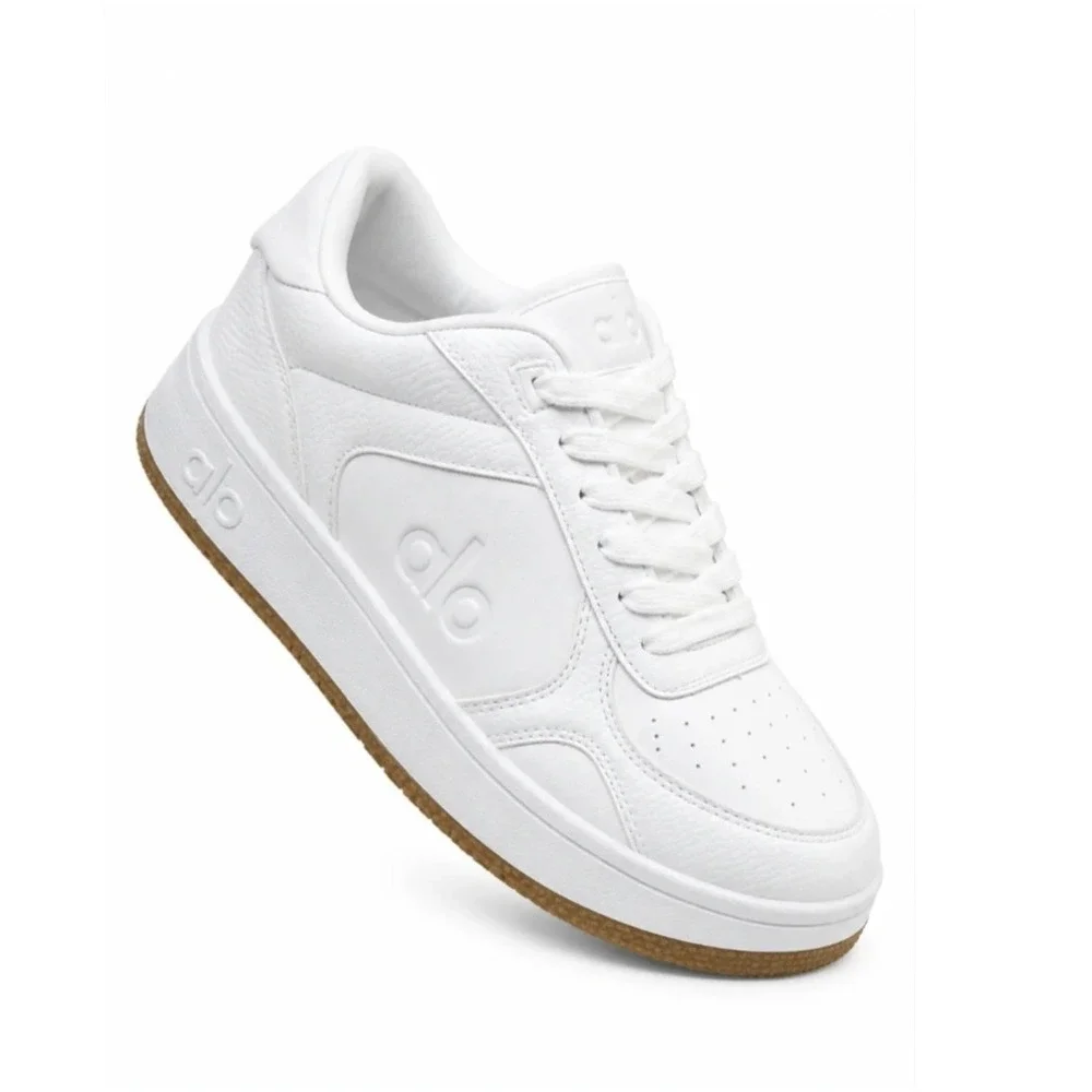 Alo Yoga Alo Recovery Mode Sneakers White Gum Sole Vegan Leather Low Top Shoes